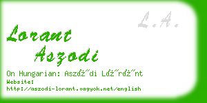 lorant aszodi business card